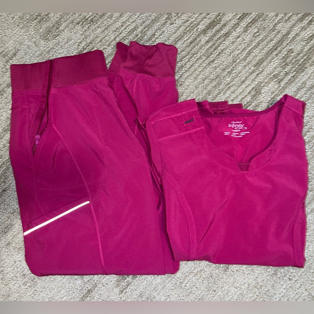 Women's Magenta Scrub Set - Top & Pants